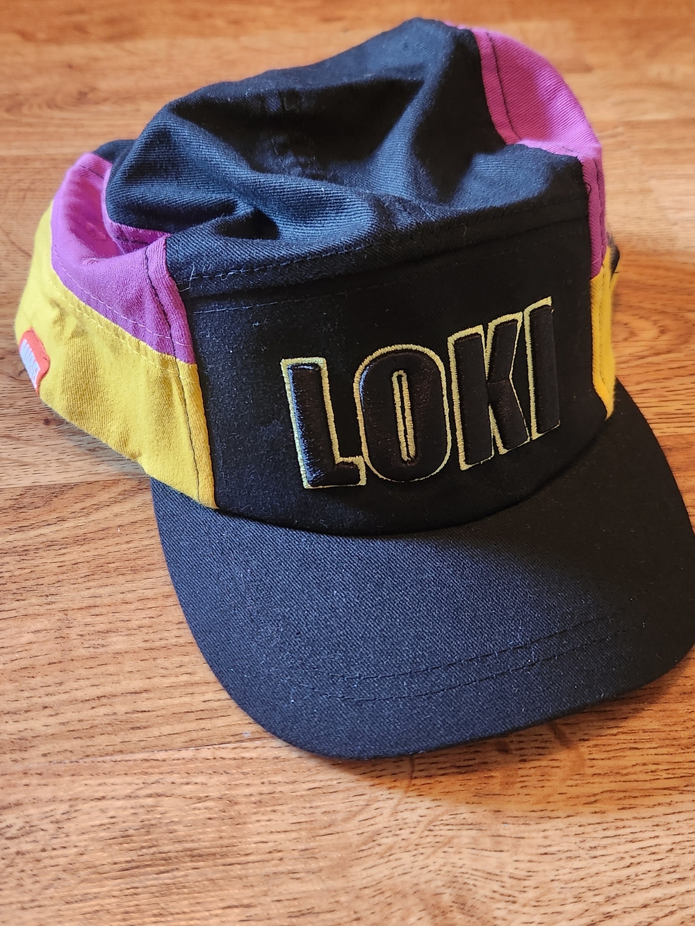 LOKI Marvel Black Cap with Yellow & Purple Panels